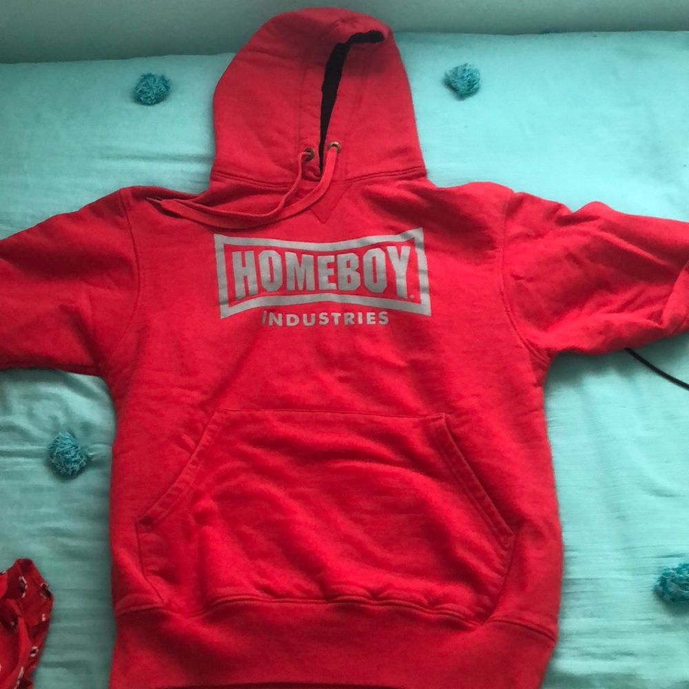 red homeboy industries sweatshirt from champion